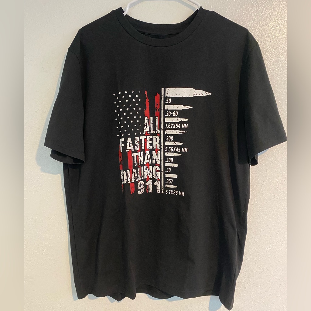 Nwt Mens Xl All Faster Than Dialing 911 Tee